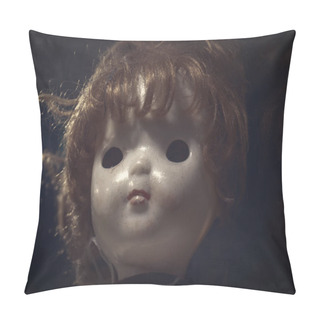 Personality  Creepy Sinister Old Broken Dirty Abandoned Dolls As Halloween Concept Pillow Covers