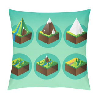 Personality  Mountain Graphic Elements. Vector Illustration. Pillow Covers