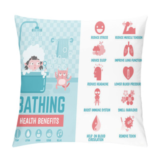 Personality  Infographic About Bathing Health Benefits Pillow Covers
