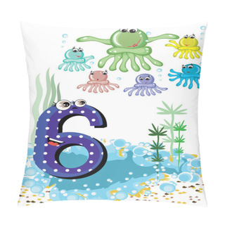 Personality  Sea Animals And Numbers Series For Kids ,6,octopuses Pillow Covers