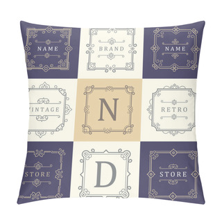 Personality  Set Luxury Logos Template Pillow Covers