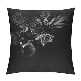 Personality  Black And White Bouquet Studio Backdrop Shot Pillow Covers