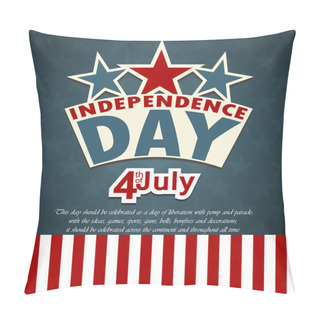 Personality  USA Independence Day Banner With US Flag. Vector Illustration Pillow Covers