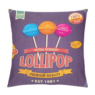 Personality  Vintage Lollipop Candy Poster Design Pillow Covers