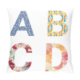 Personality  Set Of Colorful Patterned Letters Pillow Covers