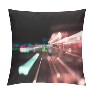 Personality  Long Exposure Of Bright Colorful Illumination At Night Pillow Covers
