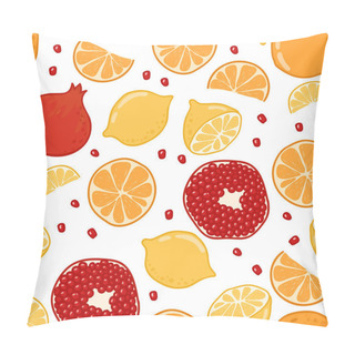 Personality  Seamless Pattern With Pomegranates And Citrus Fruits Pillow Covers