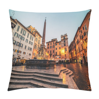 Personality  Rome, Italy: Piazza Rotonda In The Morning Pillow Covers