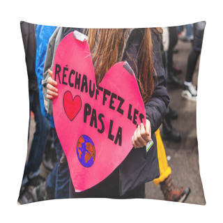 Personality Ecological Activist Holds Sign At Rally Pillow Covers