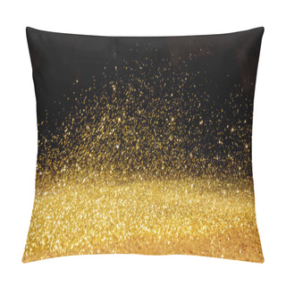 Personality  Golden, Shining Powder Scattered Over The Dark Background Pillow Covers
