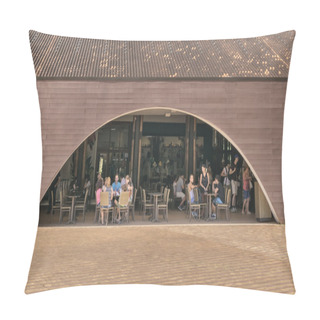 Personality  People At Restaurant In Iguazu Park Entrance Pillow Covers