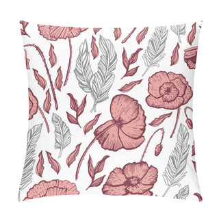 Personality  Feathers And Poppies In The Boho Style Pattern Pillow Covers