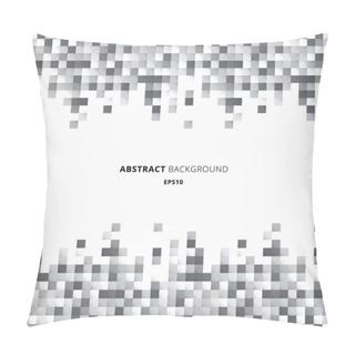 Personality  Abstract Header And Footers Geometric White And Gray Squares Pat Pillow Covers