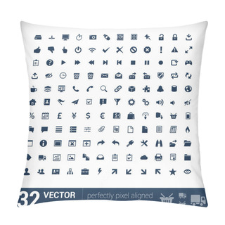 Personality  Modern User Interface Flat Mono Icons, Pixels Perfect Optimized. Pillow Covers