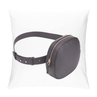 Personality  Black Leather Belt Bag. Fashionable Belt Bag. Pillow Covers