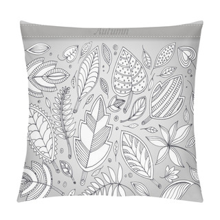 Personality  Vector Set Of Autumn Leafs Illustration Pillow Covers
