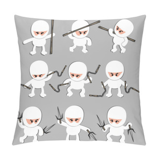 Personality  White Vintage Ninja Warrior Pillow Covers