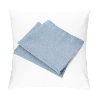 Personality  New Clean Light Blue Cloth Napkins Isolated On White Pillow Covers