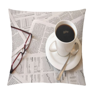 Personality  Coffee Over Newspaper Pillow Covers