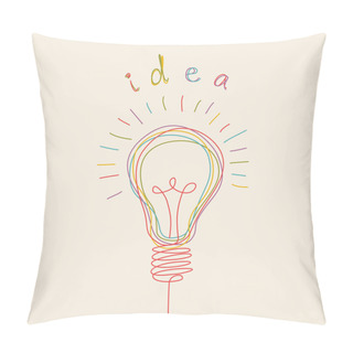 Personality  Light Bulb Icon With Concept Of Idea Pillow Covers