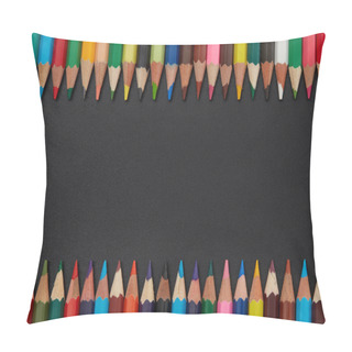 Personality  Multi-colored Pencils Frame On Blackboard Pillow Covers