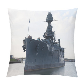 Personality  Houston, Texas, USA - December 27, 2016: Battleship USS Texas BB-35, Is A Museum Ship Near Houston, And A National Historic Landmark Pillow Covers