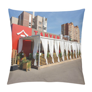 Personality  Moscow, Russia -Sept 3. 2020 - Tanuki - Chinese Food Restaurant, The Summer Terrace Pillow Covers