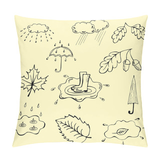 Personality  Autumn Doodle Set Hand Draw Pillow Covers