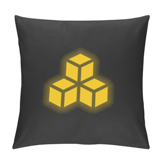 Personality  3d Yellow Glowing Neon Icon Pillow Covers