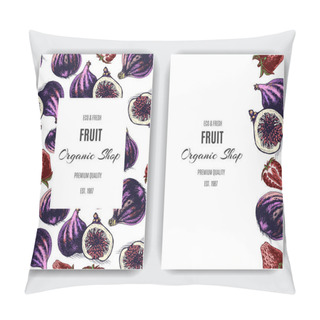 Personality  Hand Drawn Fruit Pattern. Card With Figs. Vector Illustration Pillow Covers