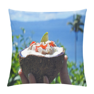 Personality  Fijian Food Kokoda  Against Tropical Island Landscape Pillow Covers