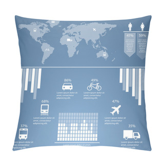 Personality  Infographics Illustration Of Transportation Pillow Covers