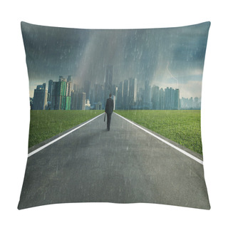 Personality  Business Man Facing A Storm Pillow Covers