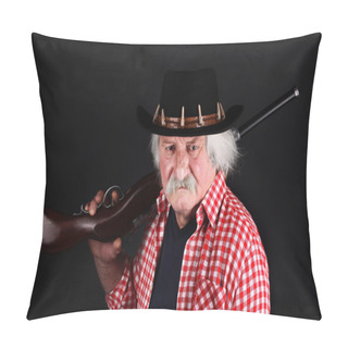 Personality Old Man With Rifle Pillow Covers
