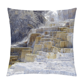 Personality  Travertine Terraces, Mammoth Hot Springs, Yellowstone Pillow Covers