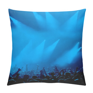 Personality  Nice Blue Lights And Jubilant Crowd Pillow Covers