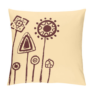 Personality  Petroglyphs Vegetation Vector Pillow Covers