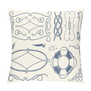 Personality  Decorative Rope Frames Set Over White Background. Pillow Covers