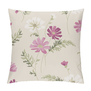 Personality  Meadow Flower Vector Seamless Pattern. Pillow Covers