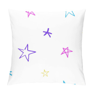 Personality  Stars Pattern Seamless Background. Multicolored Graffiti Stars. Pillow Covers