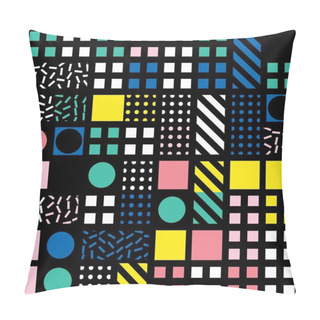 Personality  Decorative Geometric Shapes Tiling. Multicolor Irregular Pattern.  Abstract Colorful Background. Artistic Decorative Ornamental Lattice Pillow Covers