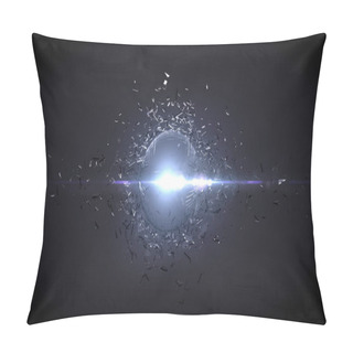 Personality  Broken Glass Sphere Black Background. 3d Illustration, 3d Rendering. Pillow Covers