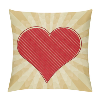 Personality  Vector Valentine Background With Red Heart. Pillow Covers