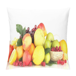 Personality  Assortment Of Exotic Fruits And Berries, Isolated On White Pillow Covers