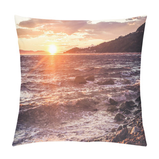 Personality  Sun Setting In Croatia Pillow Covers