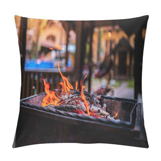 Personality  Wood Burning In The Grill Pillow Covers