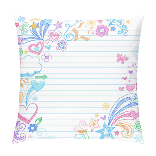 Personality  Colorful Sketchy Back To School Notebook Doodles Pillow Covers