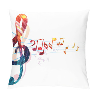 Personality  Various Music Notes On Stave Pillow Covers