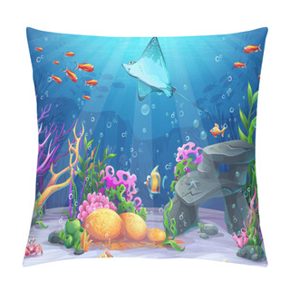Personality  Vector Cartoon Illustration Undersea Pillow Covers