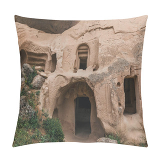 Personality  Beautiful Artificial Caves In Sandstone At Famous Cappadocia, Turkey  Pillow Covers